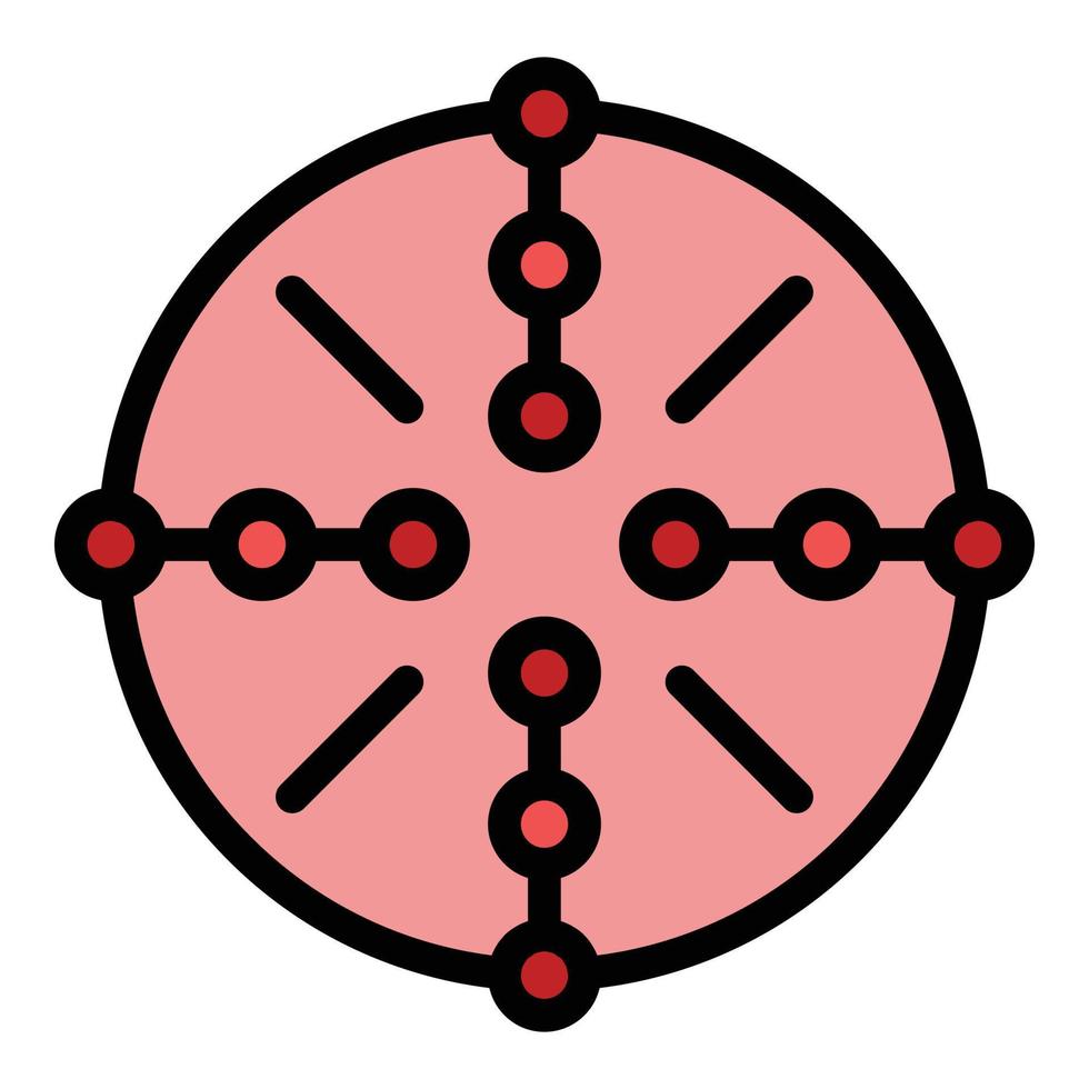 Center scope sight icon color outline vector