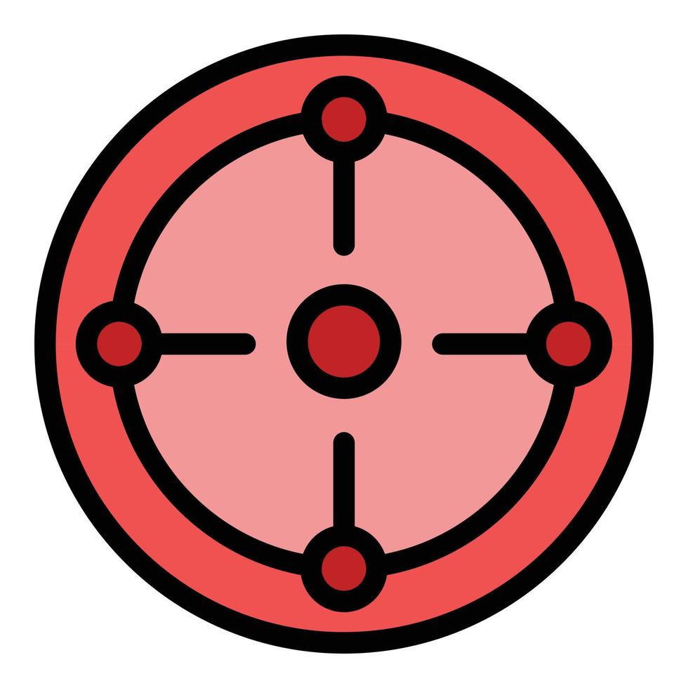 Reticle focus icon color outline vector