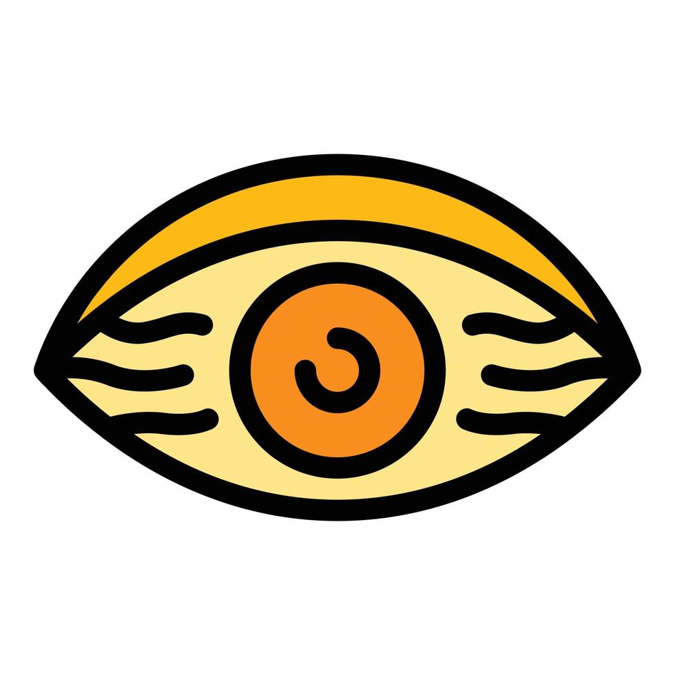 vector de contorno de color de icono de ojo cansado diario