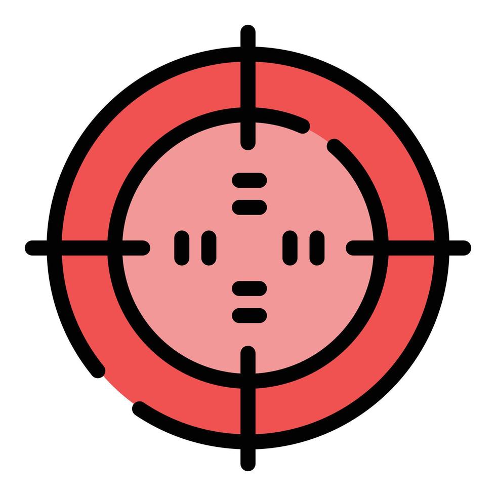 Optical reticle sight icon color outline vector