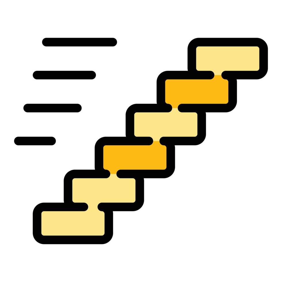 vector de contorno de color de icono de escalera