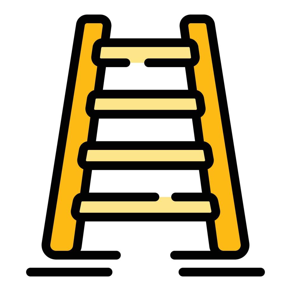 Ladder equipment icon color outline vector