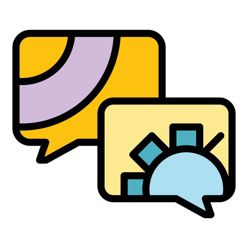 Support chat icon color outline vector