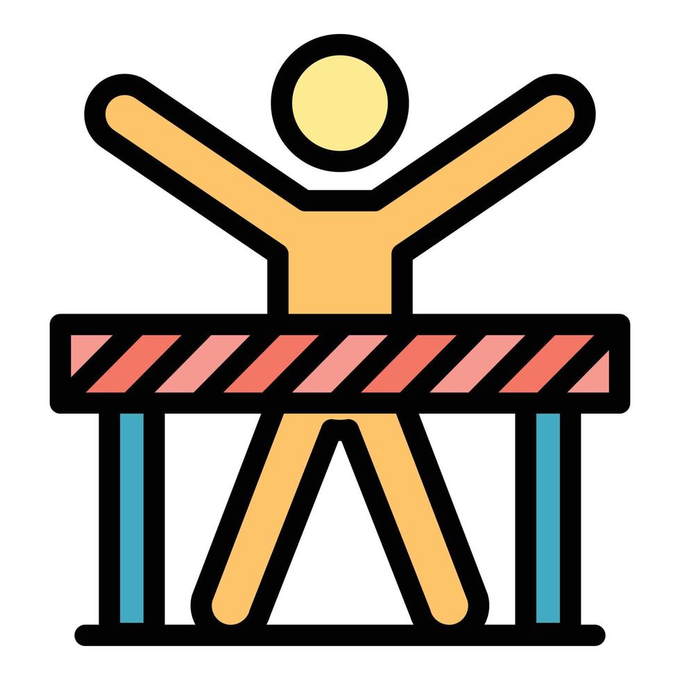 Careless road worker icon color outline vector