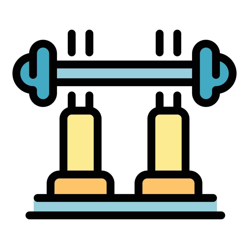 Barbell home icon color outline vector