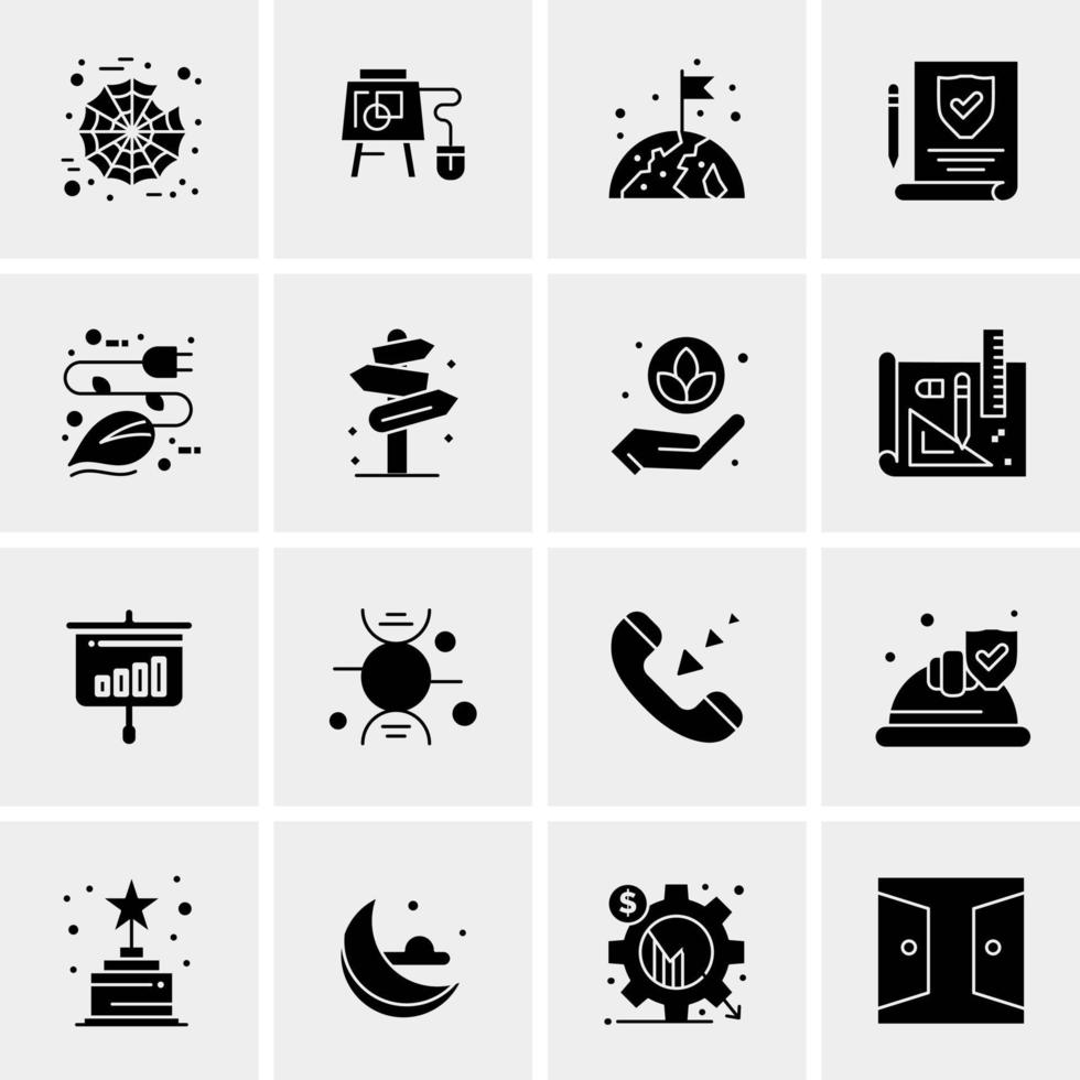 16 iconos universales de negocios vector ilustración de icono creativo para usar en proyectos relacionados con la web y dispositivos móviles