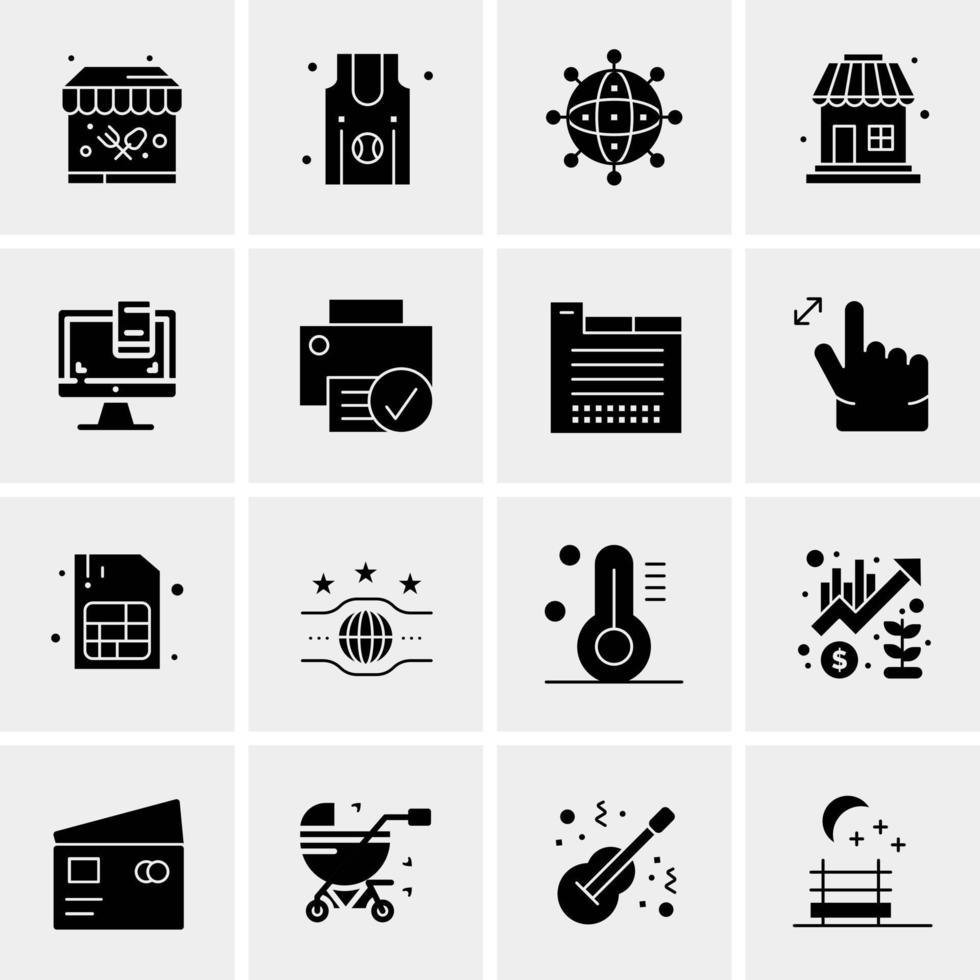 16 iconos universales de negocios vector ilustración de icono creativo para usar en proyectos relacionados con la web y dispositivos móviles