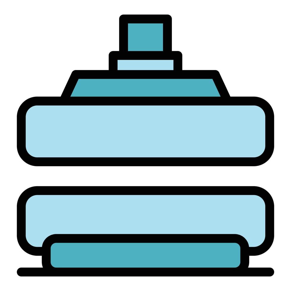 Press machine instrument icon color outline vector