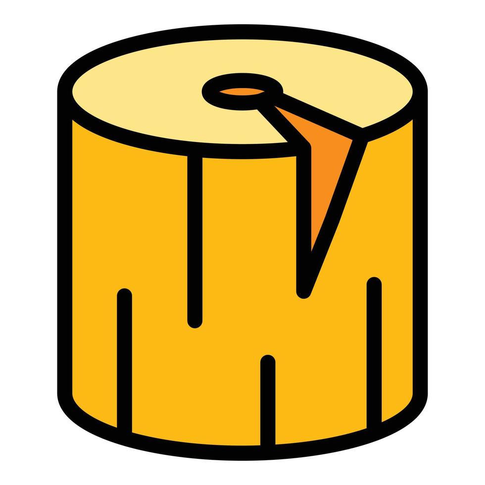 Trunk plywood icon color outline vector