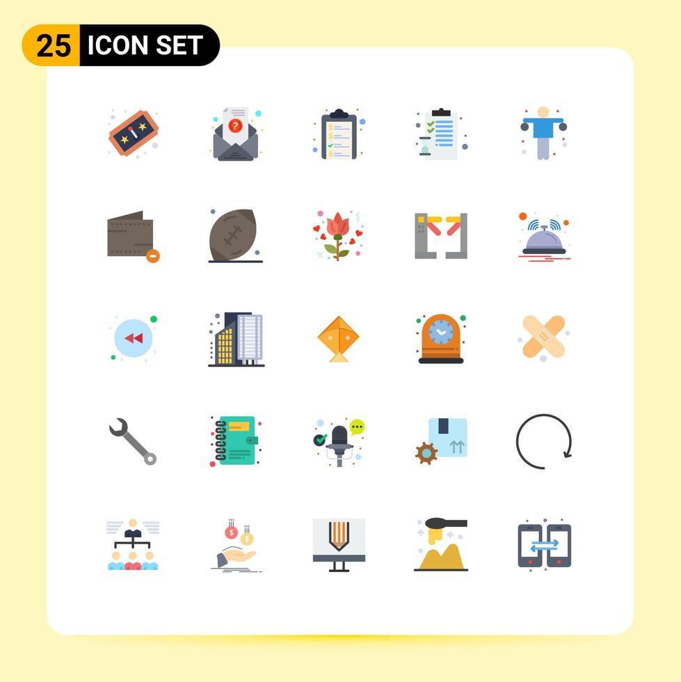 conjunto de 25 iconos modernos de la interfaz de usuario signos de símbolos para las páginas del portapapeles con mancuernas del gimnasio portapapeles elementos de diseño vectorial editables vector