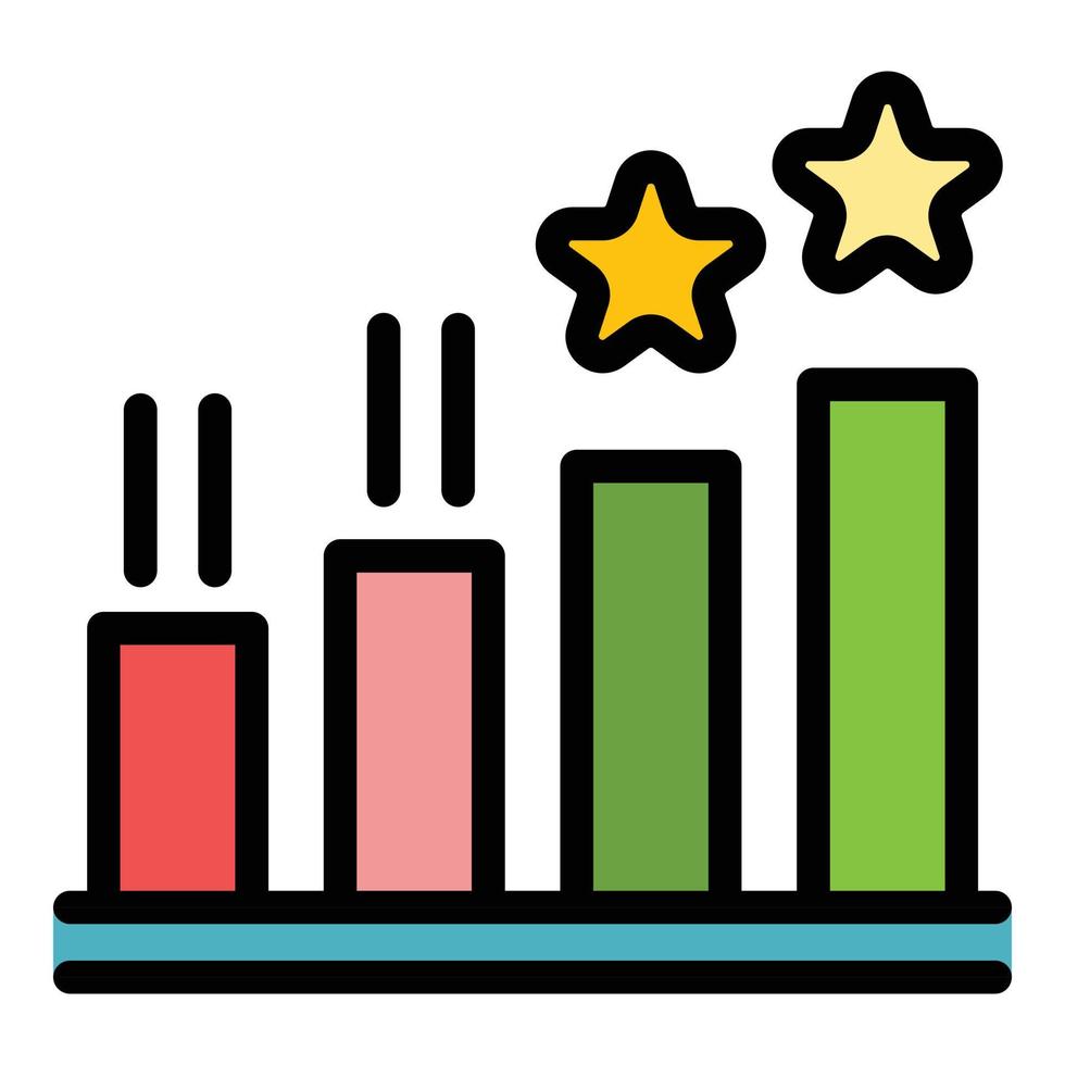 Career chart icon color outline vector