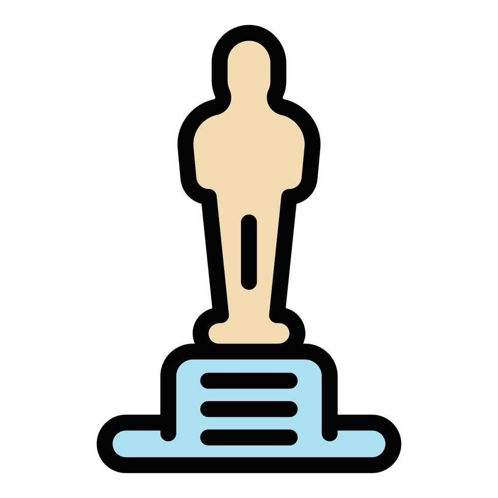 Award statue icon color outline vector