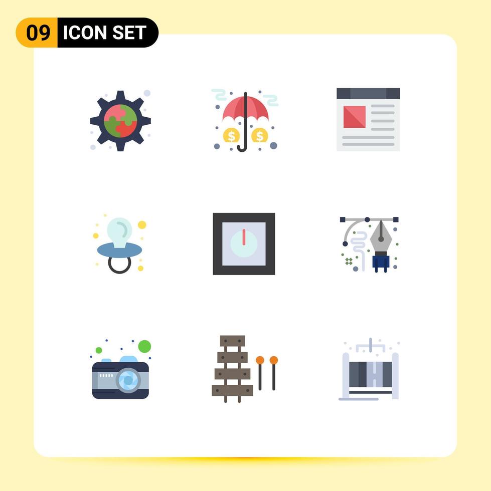9 Universal Flat Colors Set for Web and Mobile Applications products devices app nipple baby Editable Vector Design Elements