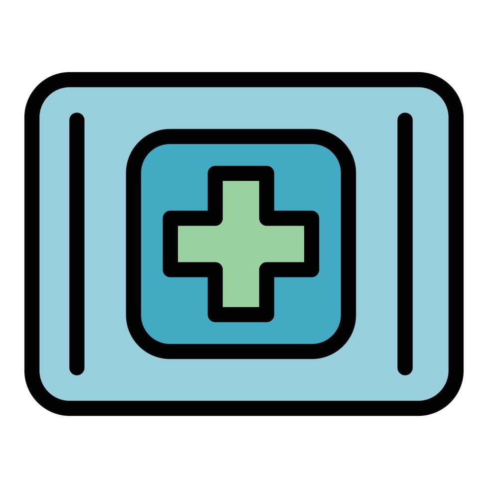 Online medical data icon color outline vector