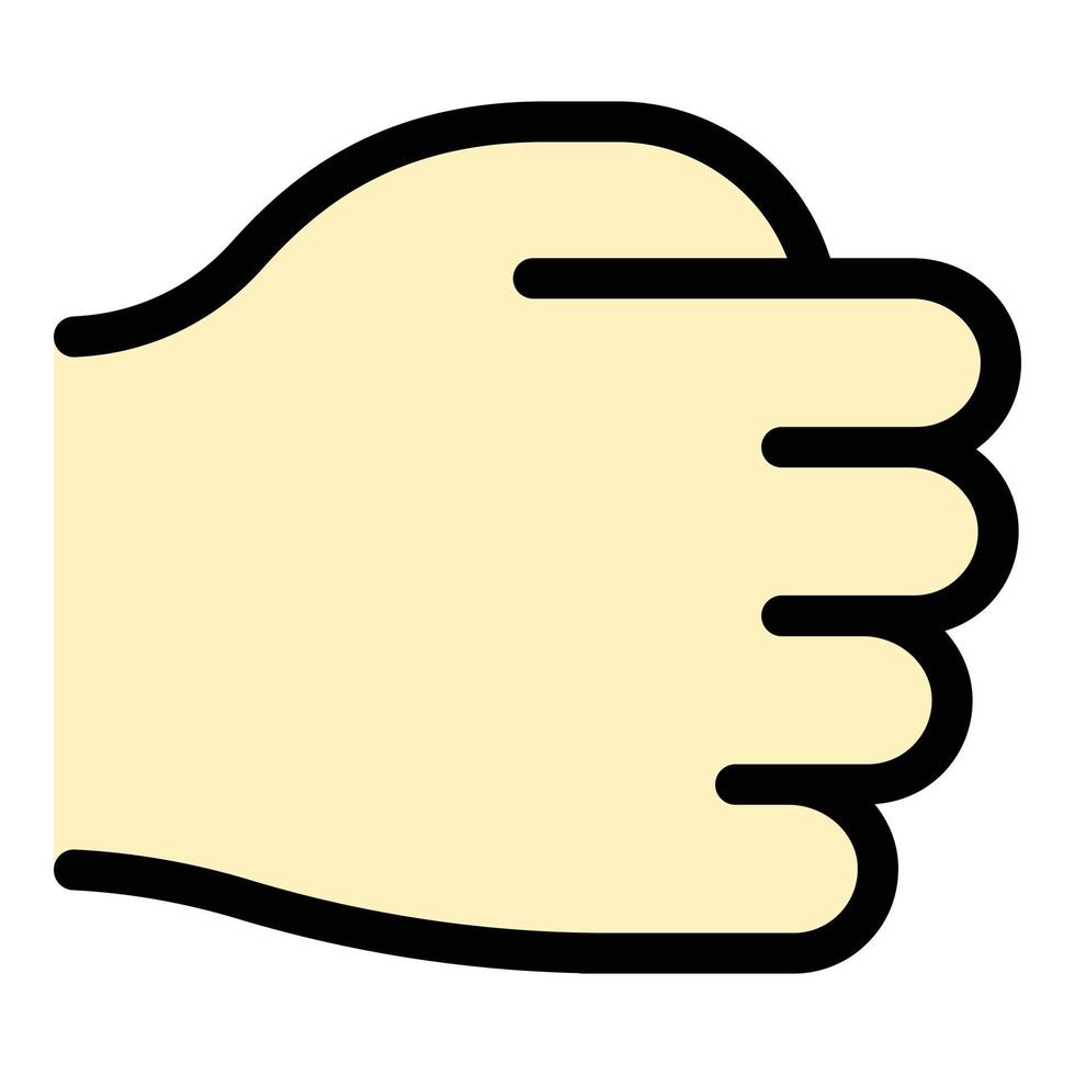 Hand gesture friend icon color outline vector