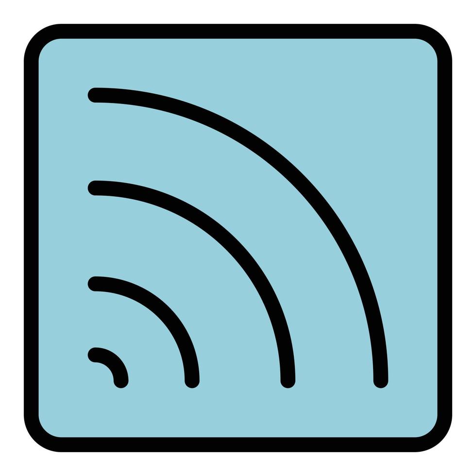 vector de contorno de color de icono de interfaz wifi