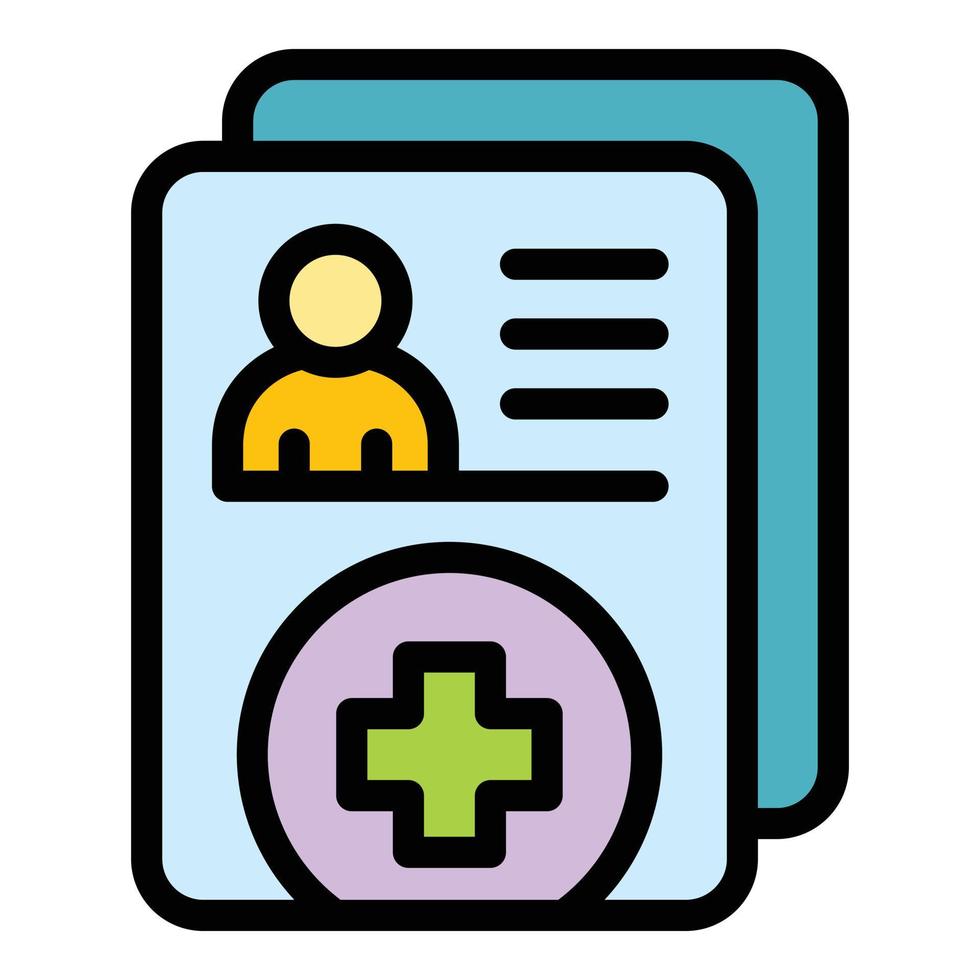 Digital patient form icon color outline vector