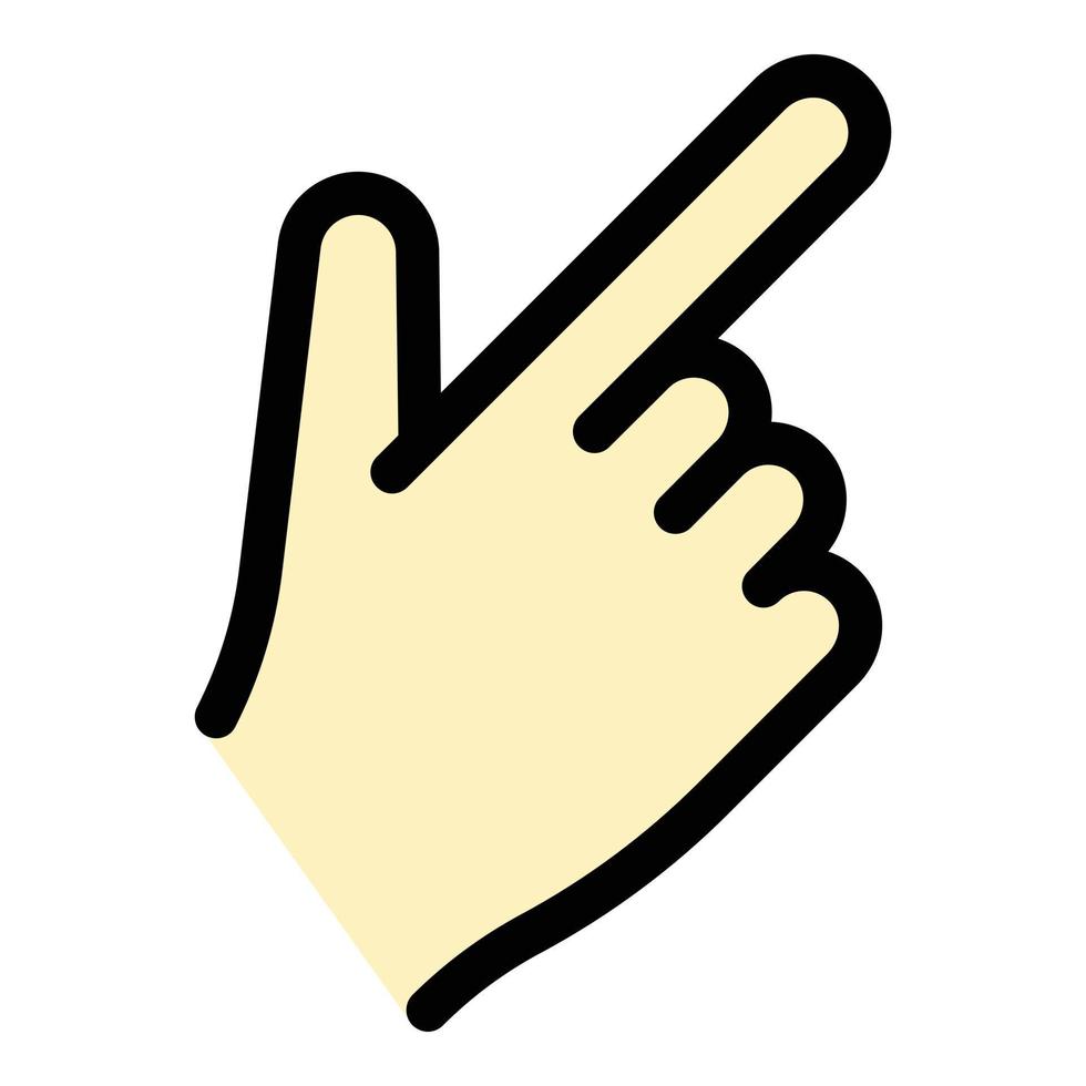 Hand gesture kid pistol icon color outline vector