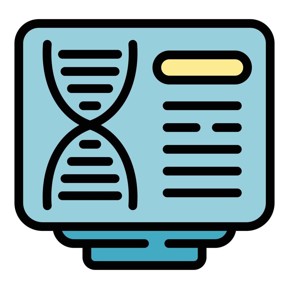 Online dna icon color outline vector