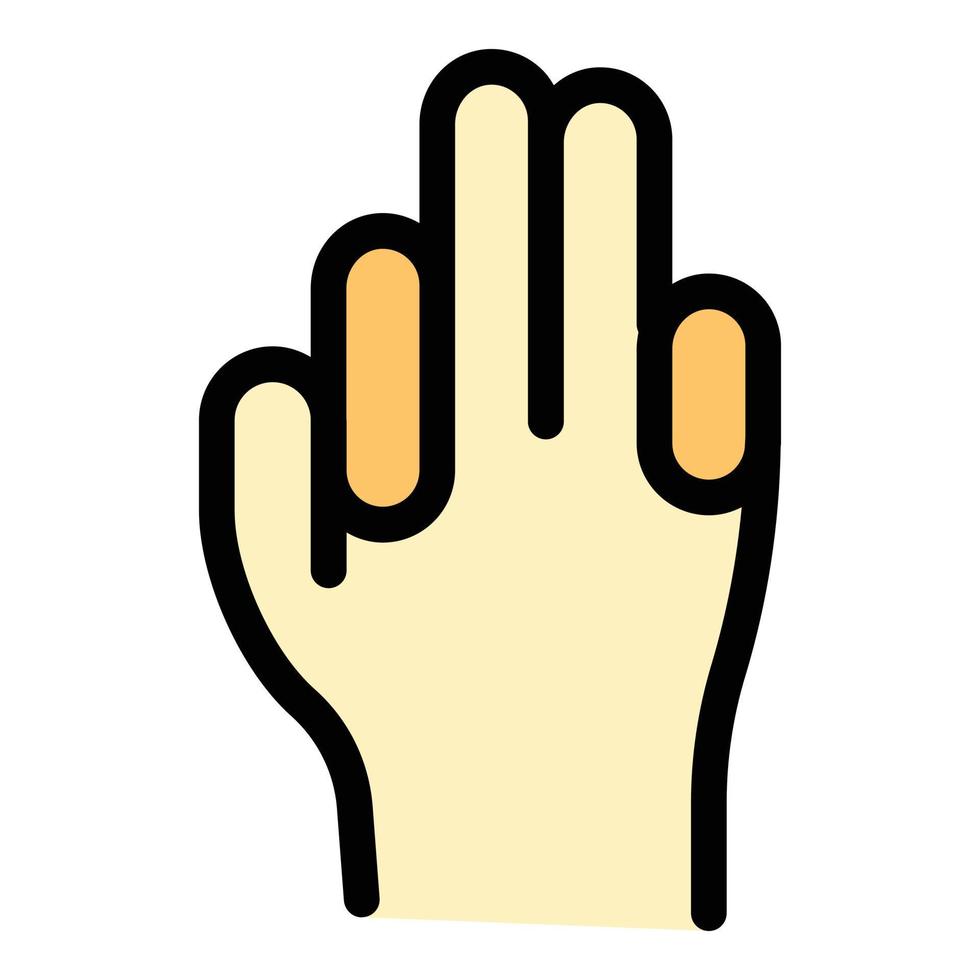 Hand gesture body icon color outline vector