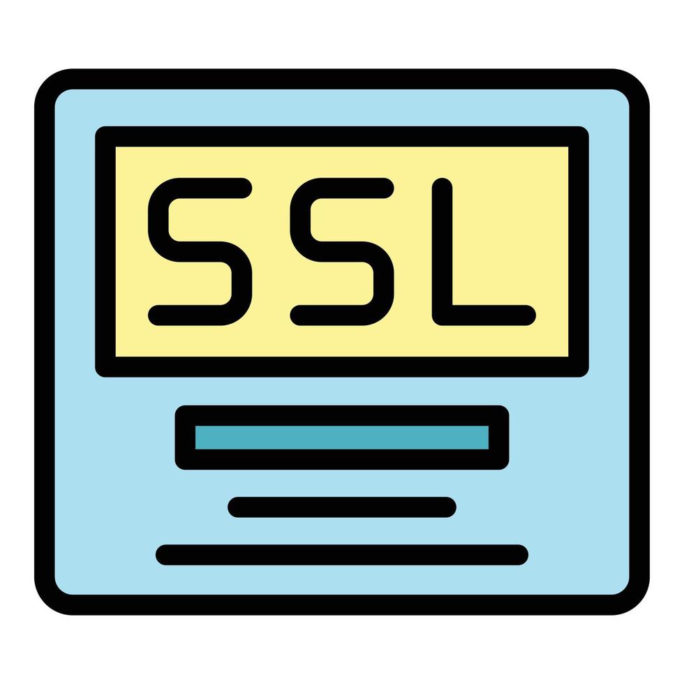Ssl security icon color outline vector