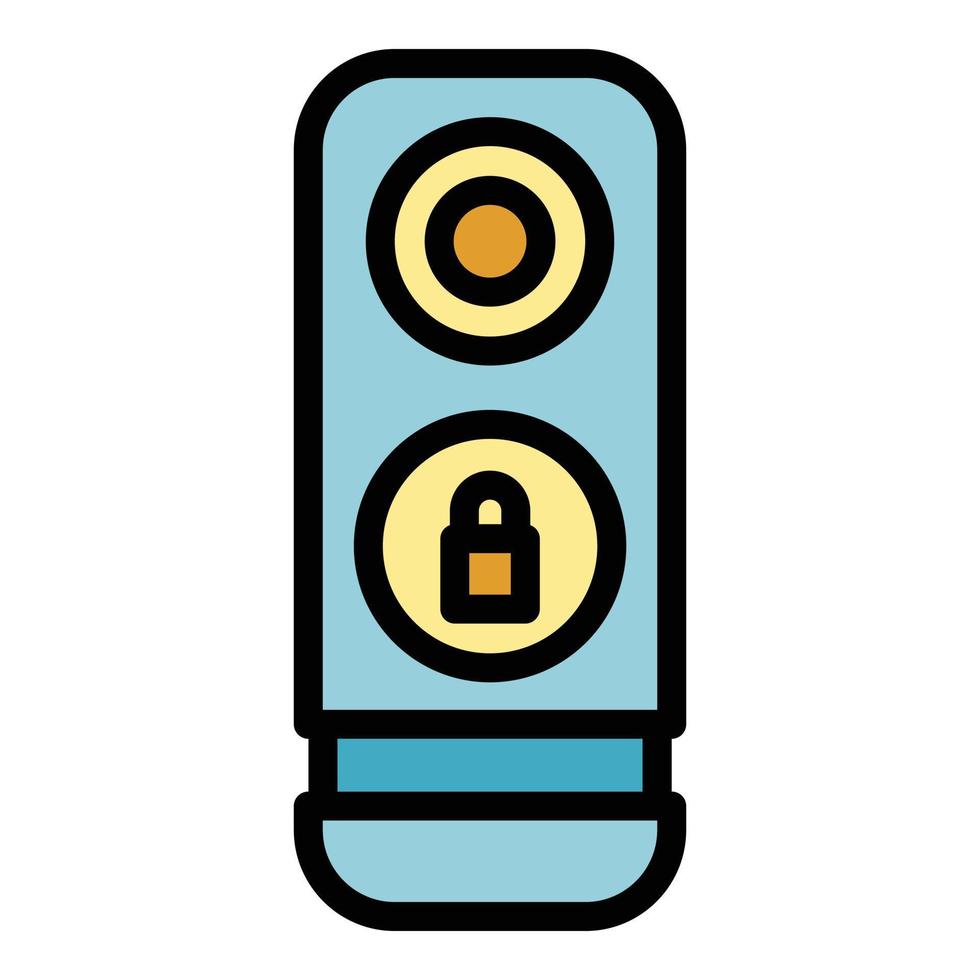 Remote vehicle key icon color outline vector