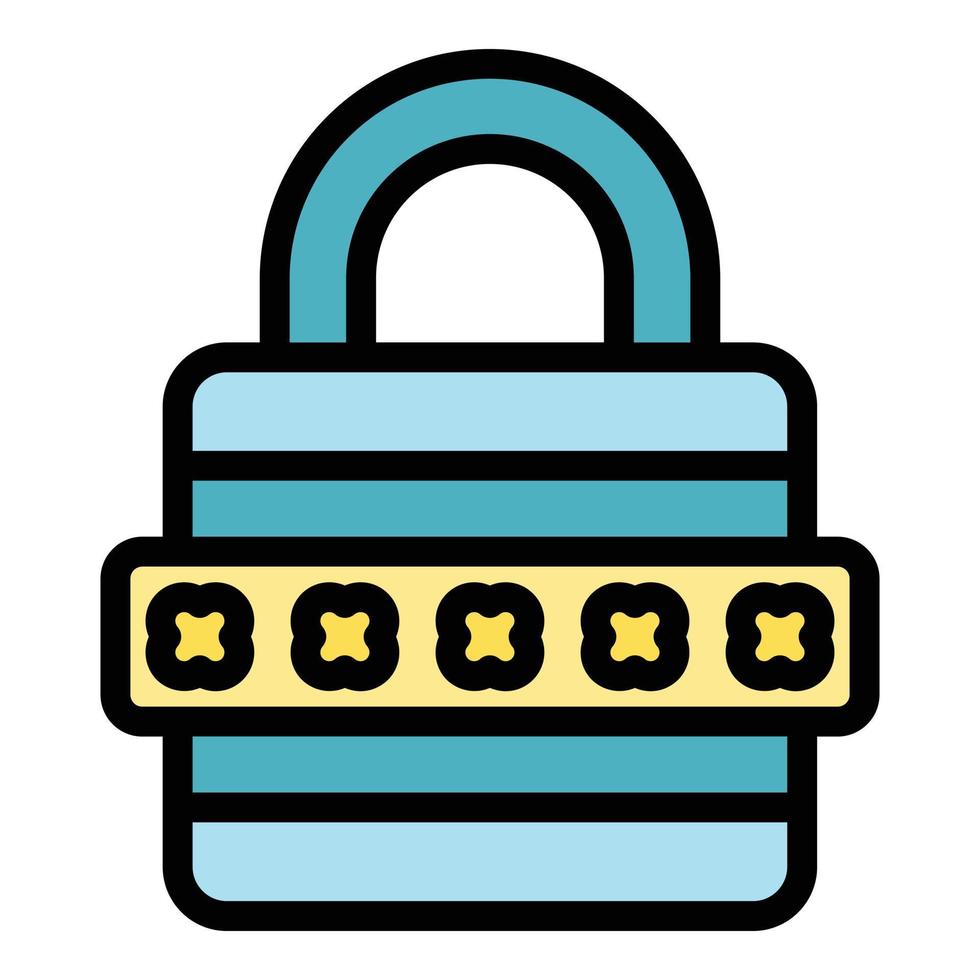 Block cipher icon color outline vector