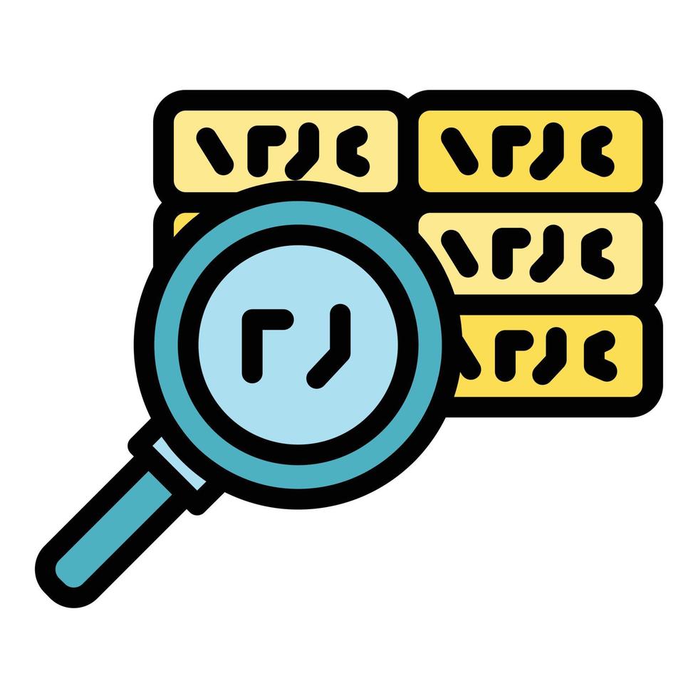 Magnifying cipher icon color outline vector