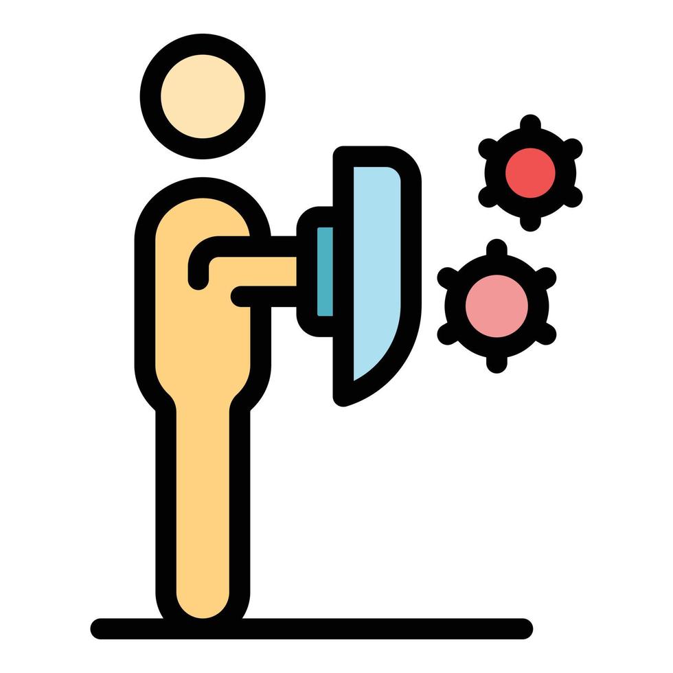 Fight virus icon color outline vector