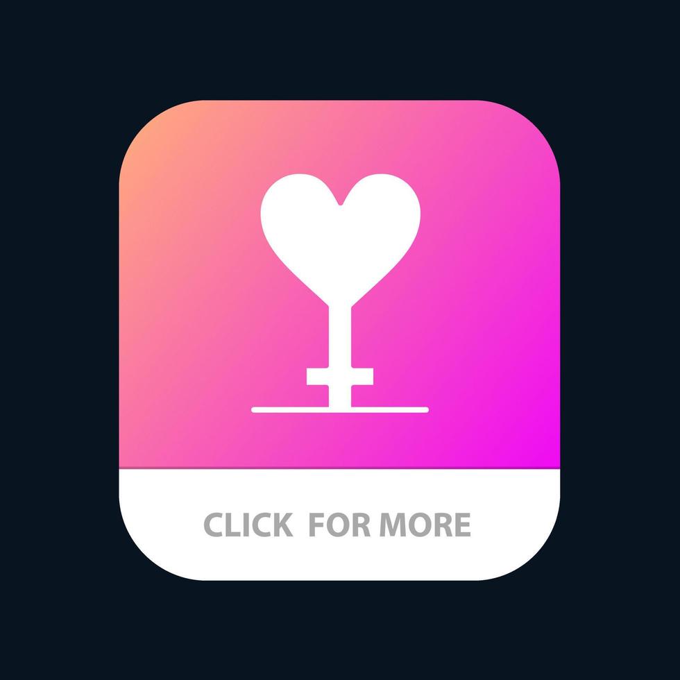 Heart Gender Symbol Mobile App Icon Design vector