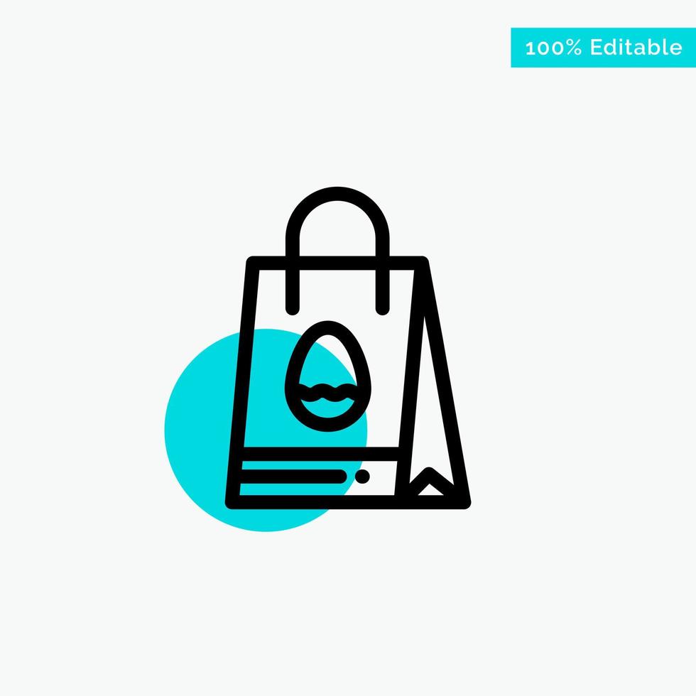 Shopping Bag Bag Easter Egg turquoise highlight circle point Vector icon