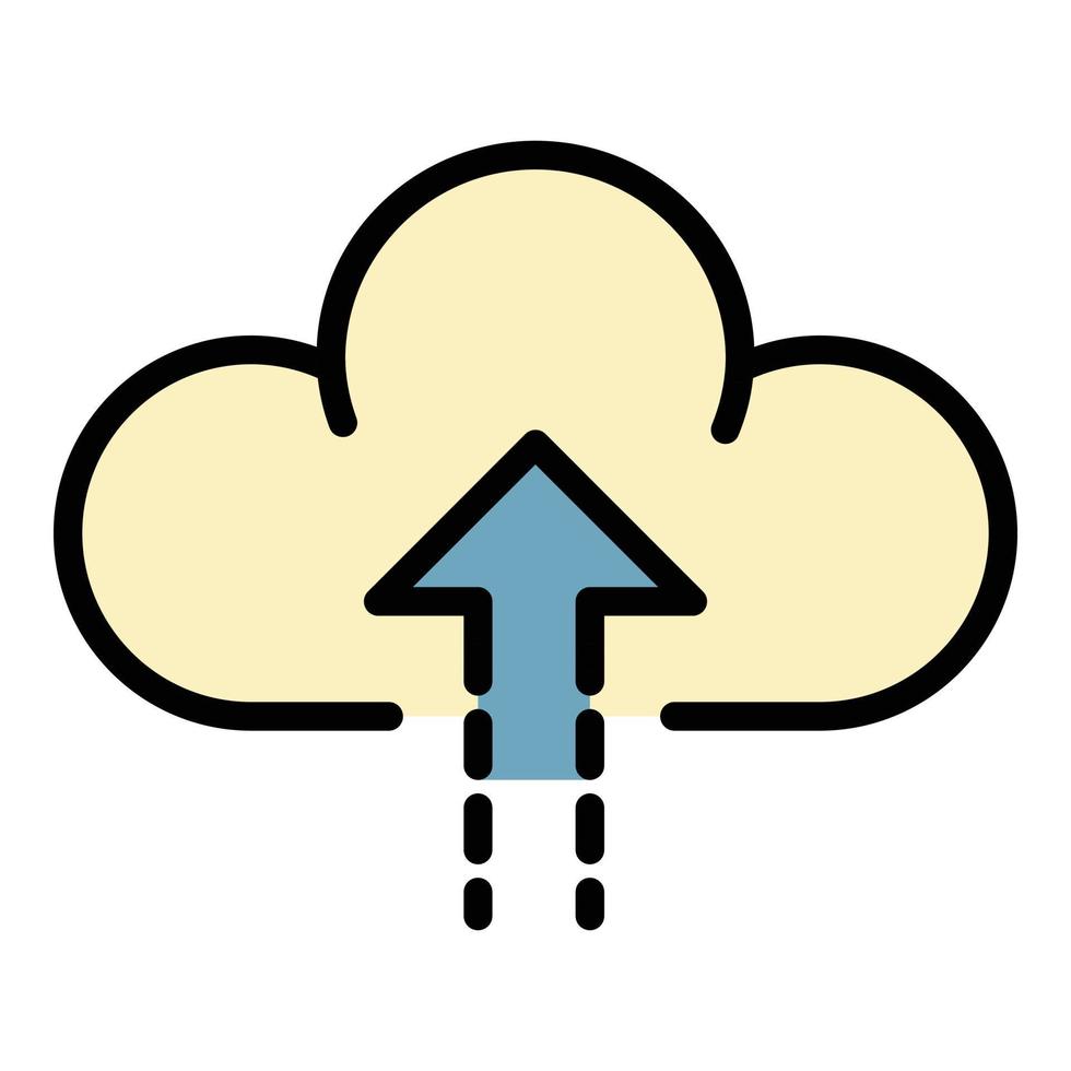 Upload to the cloud icon color outline vector