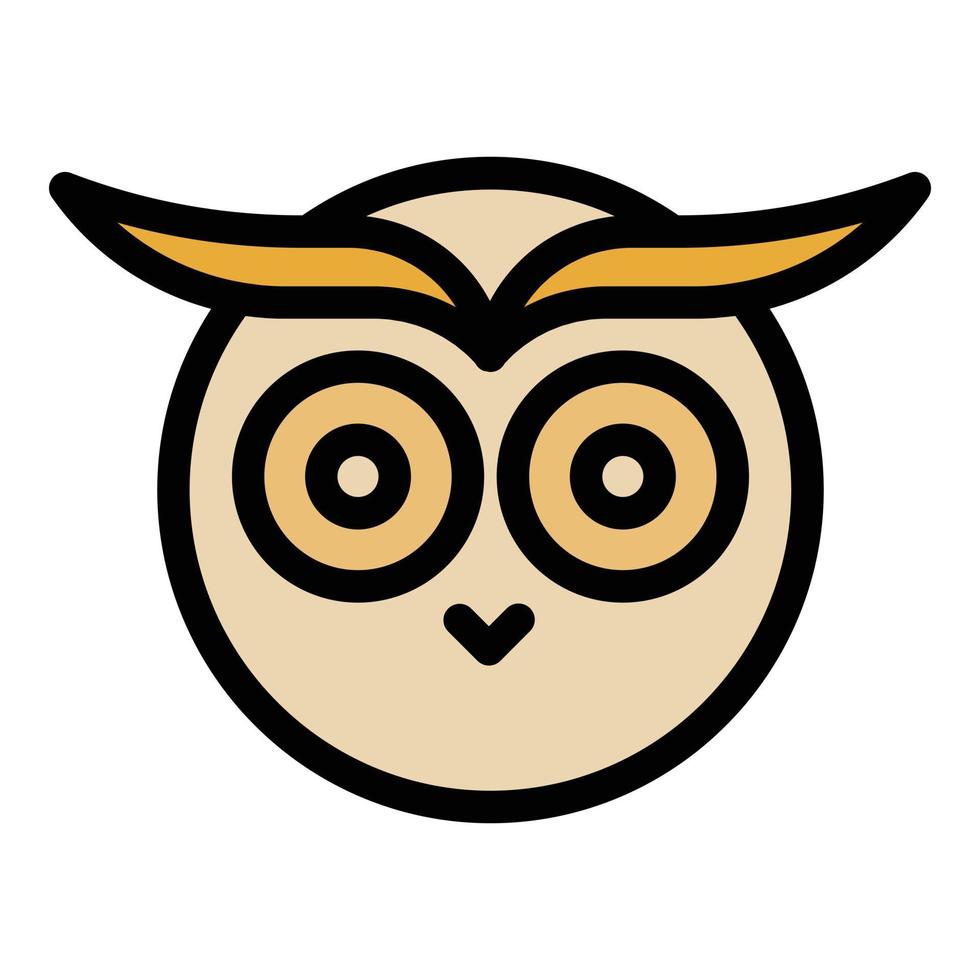 Eagle owl head icon color outline vector