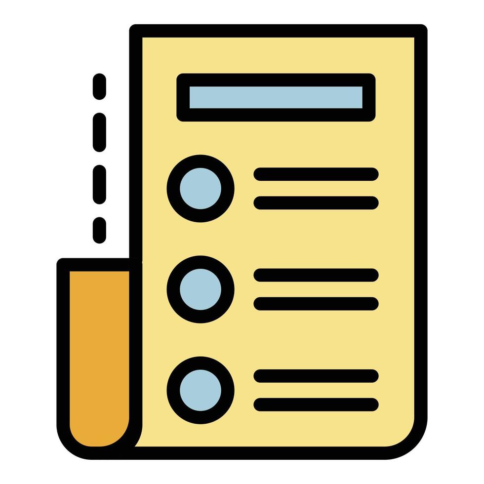 Archive list icon color outline vector