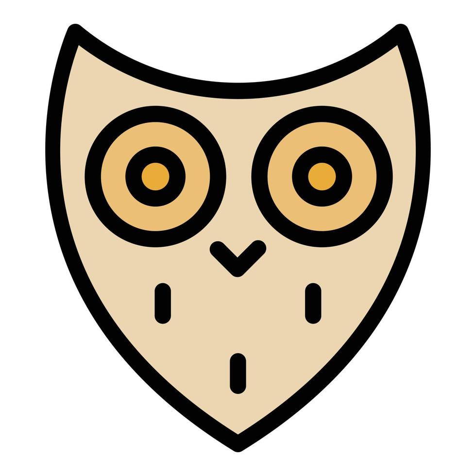 Stylized owl head icon color outline vector