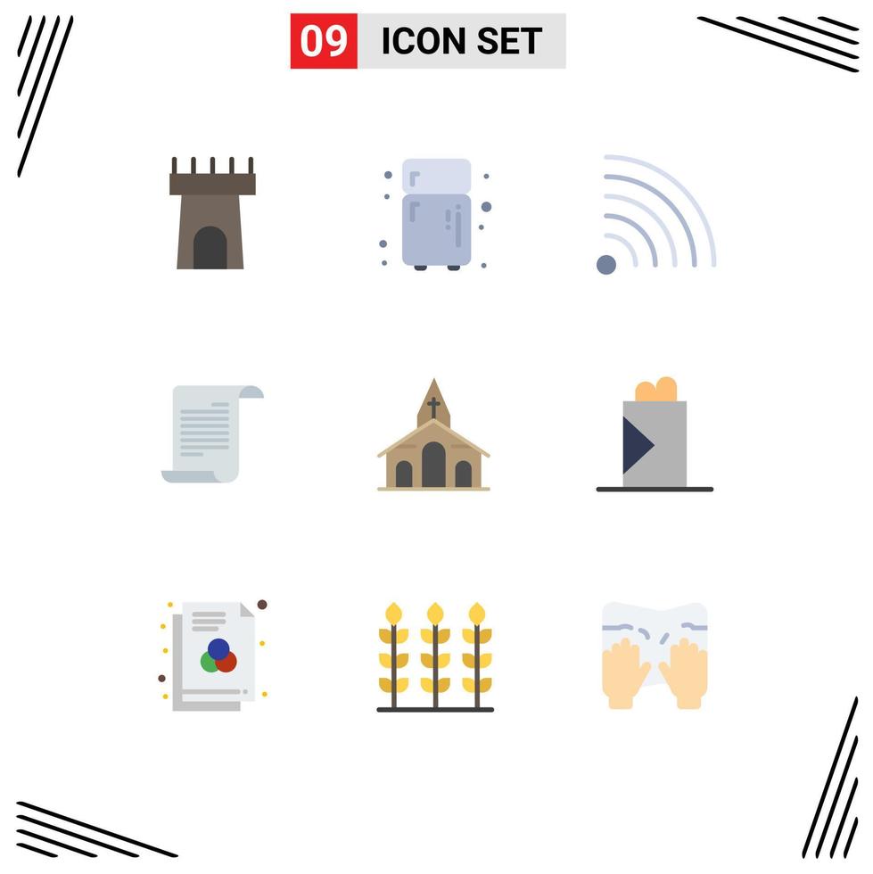 9 Creative Icons Modern Signs and Symbols of fast food church rss christmas usa Editable Vector Design Elements