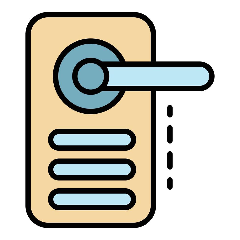 Digital door lock icon color outline vector