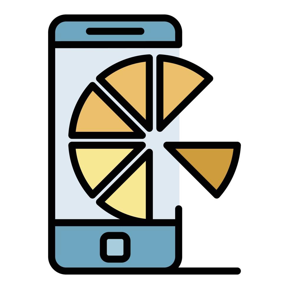 Money graph pie icon color outline vector