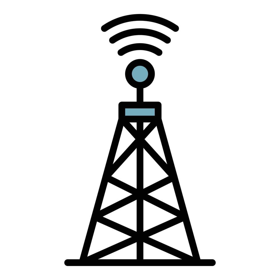 Communication transmitter icon color outline vector