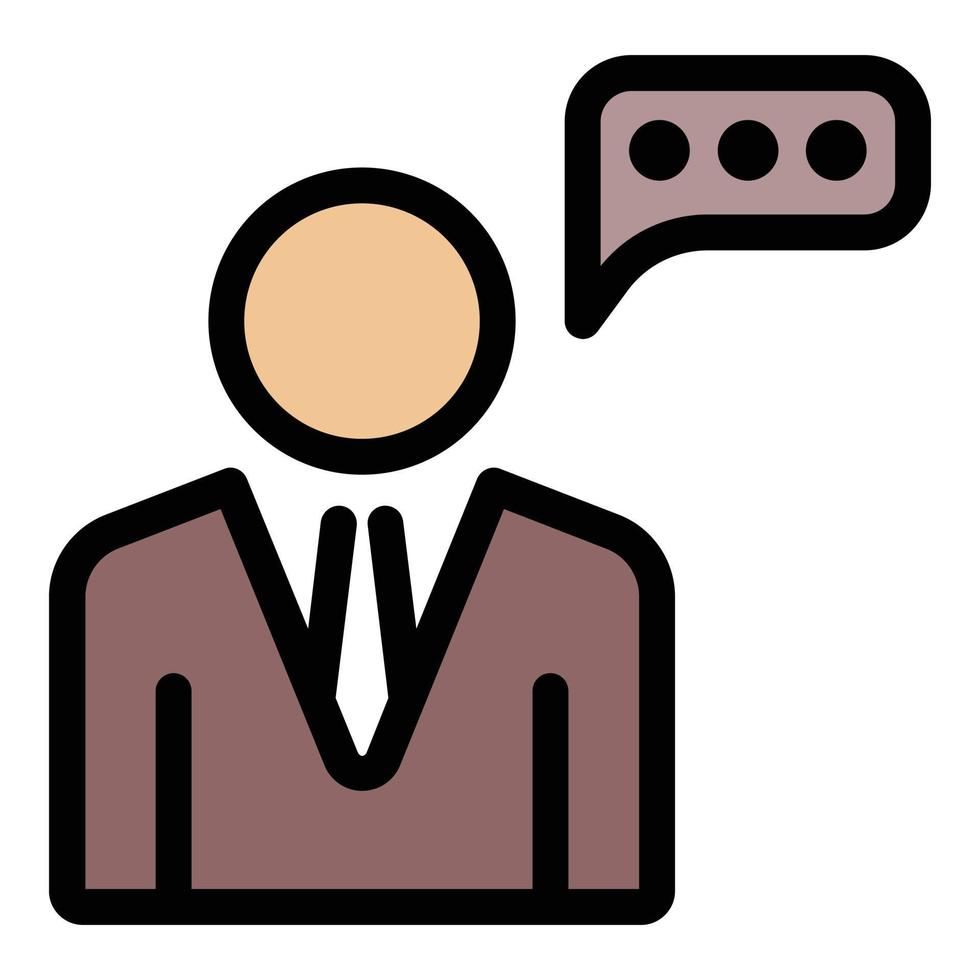 Lawyer speech icon color outline vector