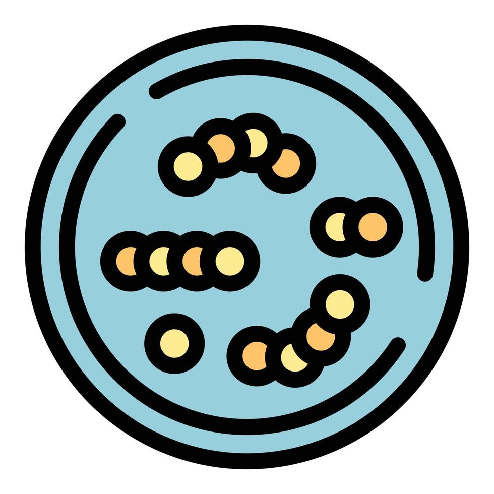 Cells petri dish icon color outline vector