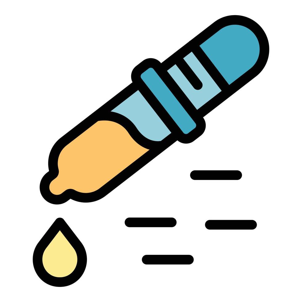 Analysis pipette icon color outline vector