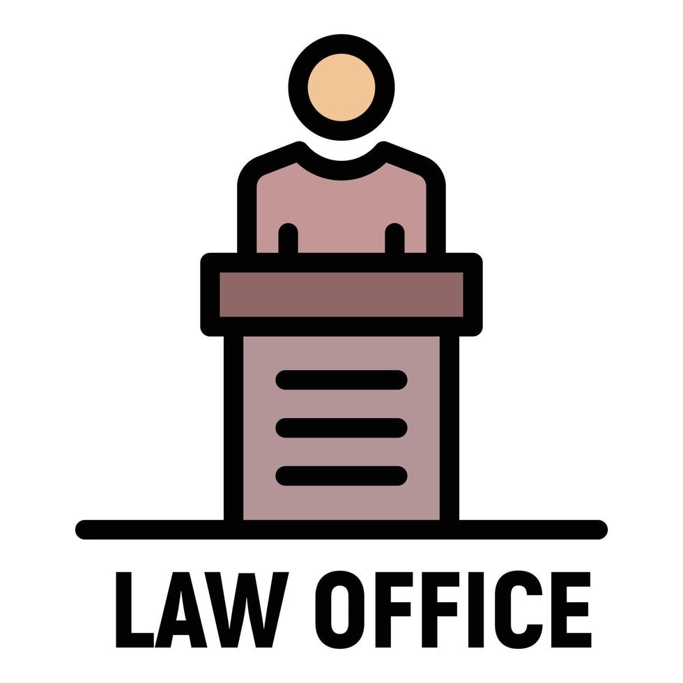 Law office icon color outline vector