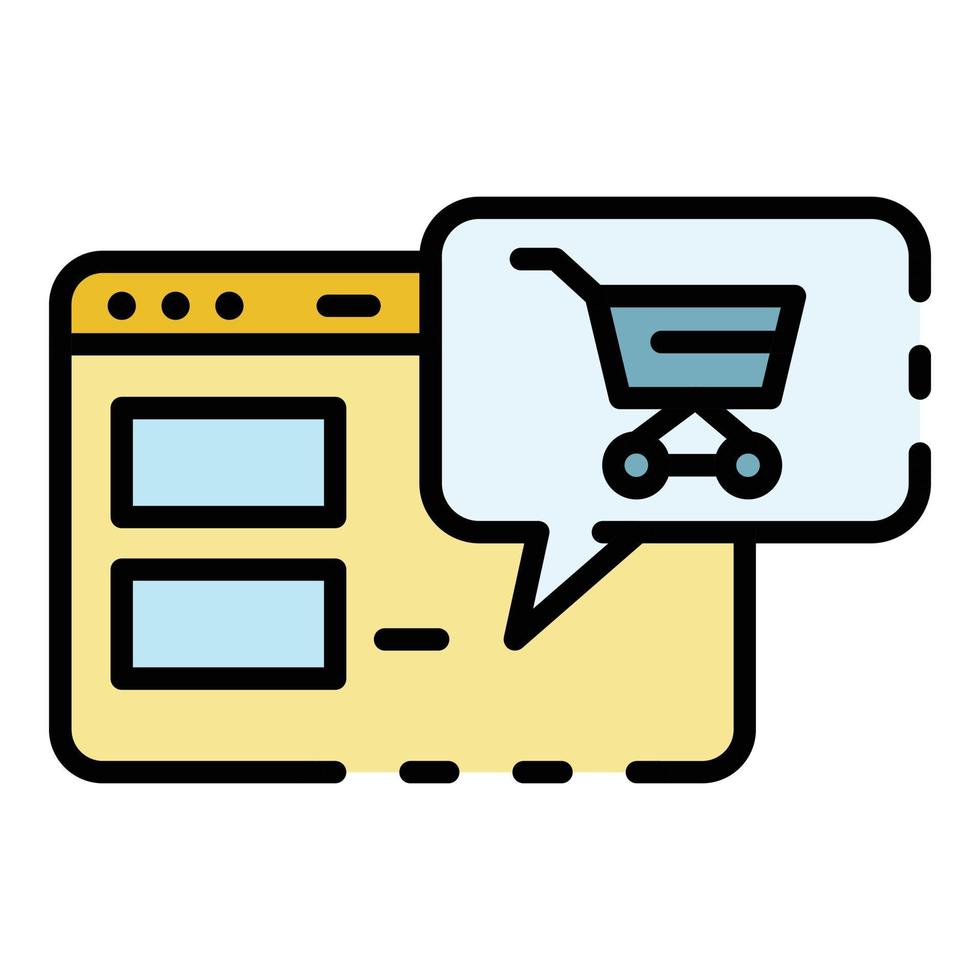 Online shopping icon color outline vector