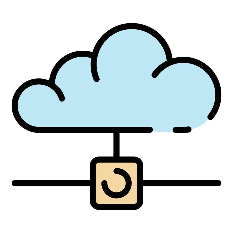 Cloud hosting icon color outline vector