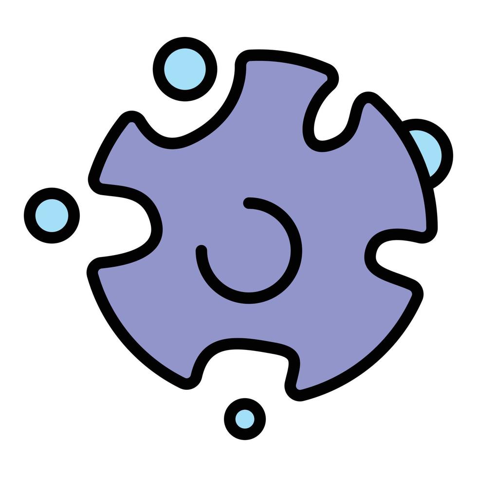 Virus infects staphylococcus icon color outline vector