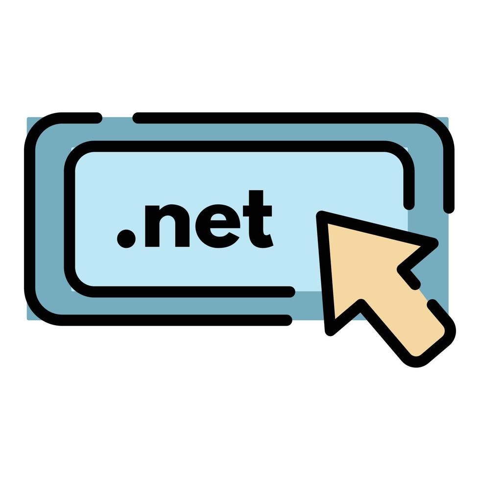 Net domain icon color outline vector