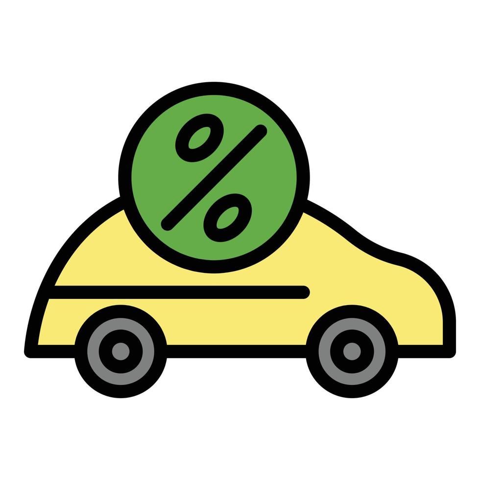 vector de contorno de color de icono de interés de préstamo de coche