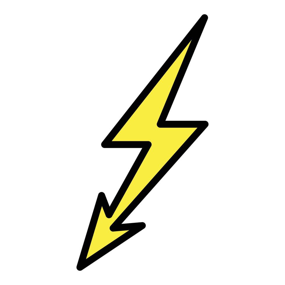 High voltage danger icon color outline vector