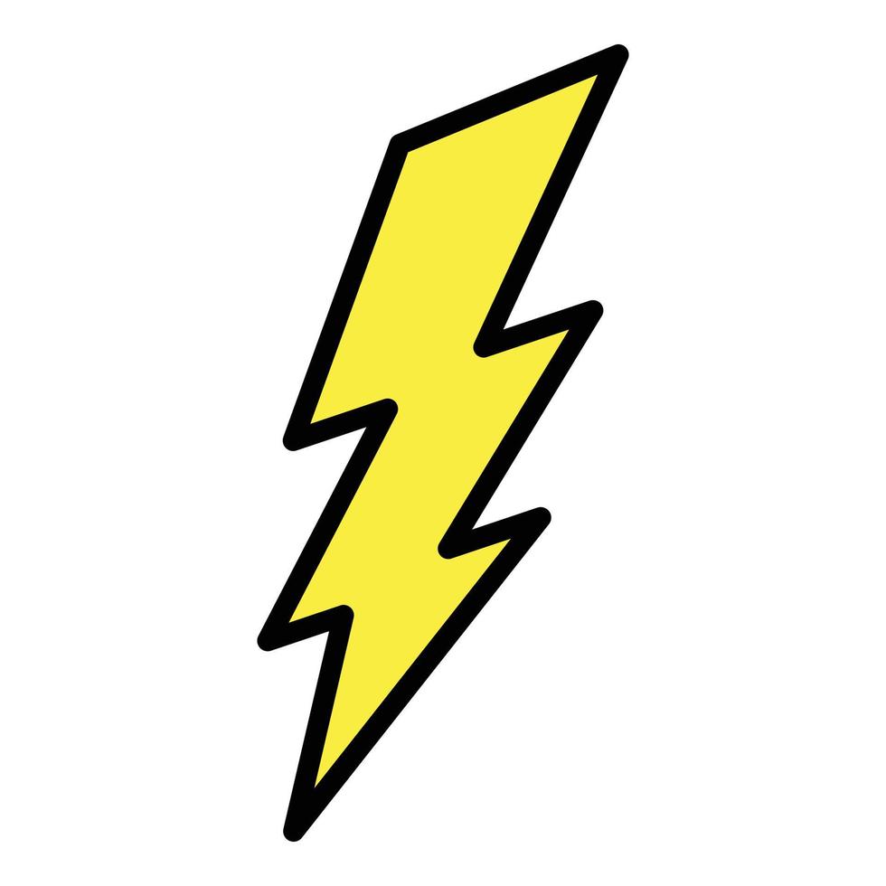 Wide lightning icon color outline vector